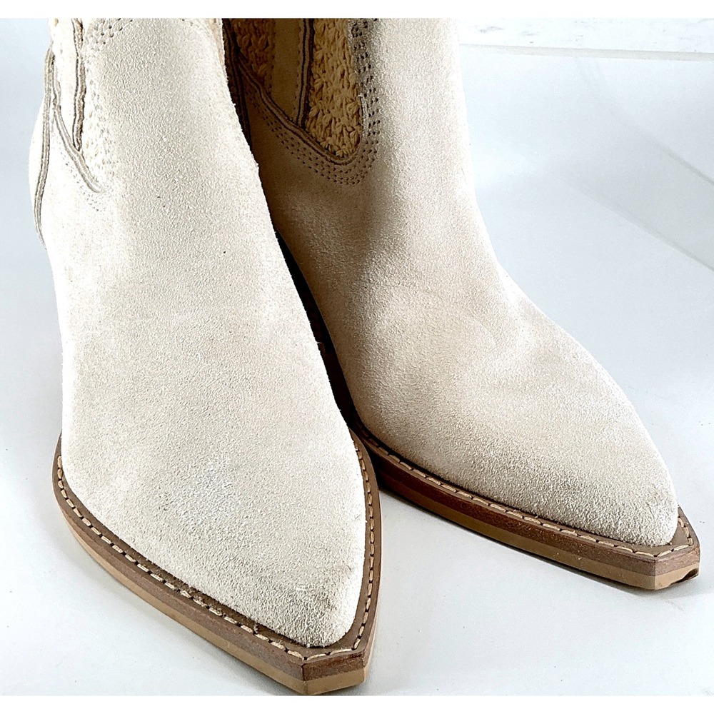 Dolce Vita Size 7.5 Cream Suede Crochet Western Ankle Boots NEW Rori $200 - Picture 2 of 15